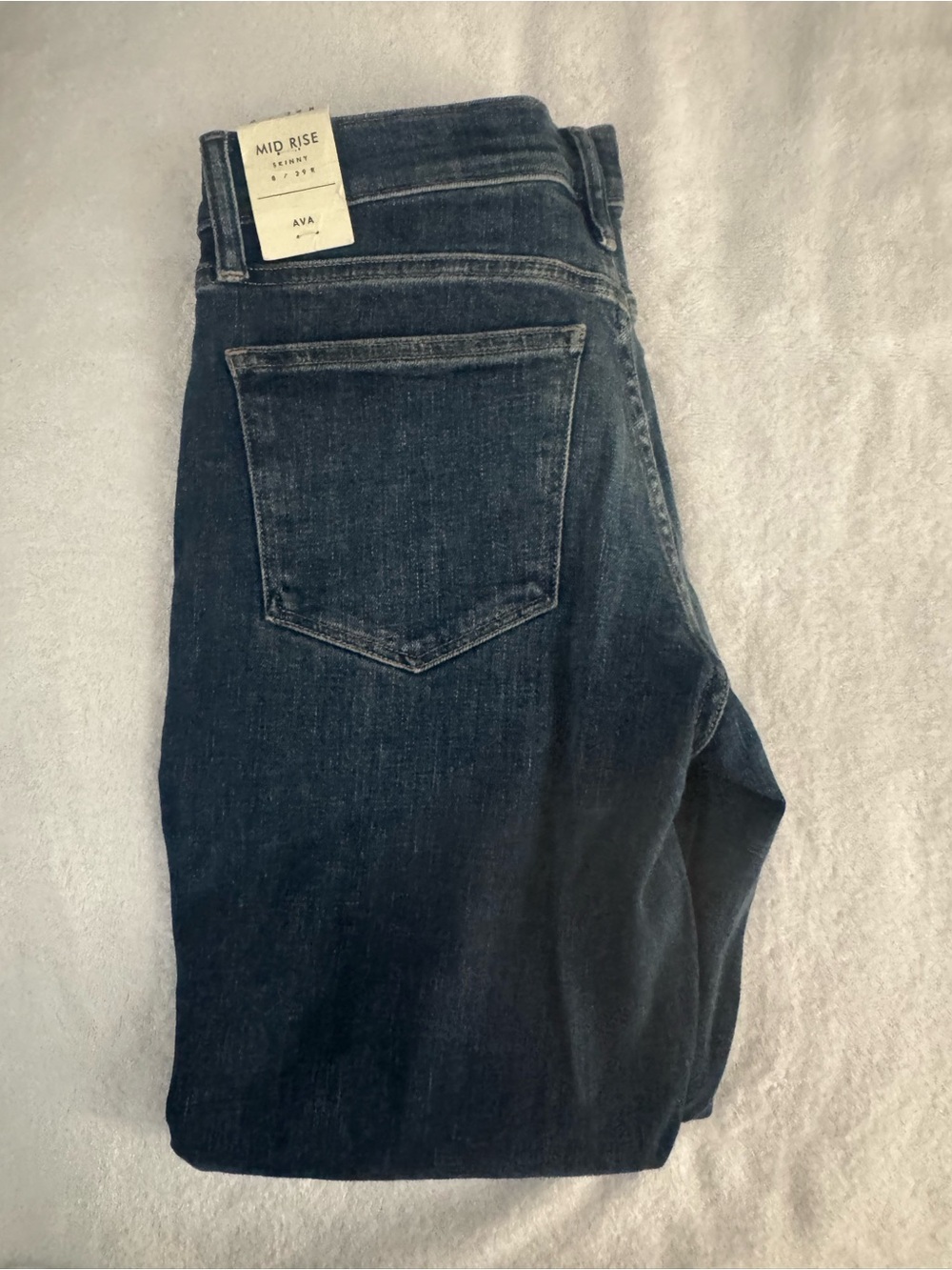 Lucky Brand Ava Mid-Rise Skinny Jeans in Dark Blue